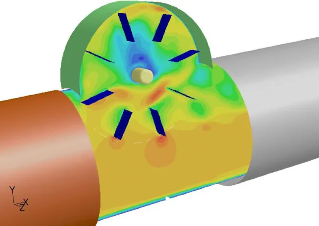 flowmeter-3-Ansys_Fluent-UDF-velocity_contours