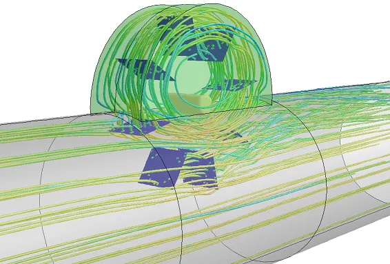 flowmeter-4-Ansys_Fluent-UDF-velocity_streamlines-type-a