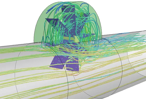 flowmeter-5-Ansys_Fluent-UDF-velocity_streamlines-type-b